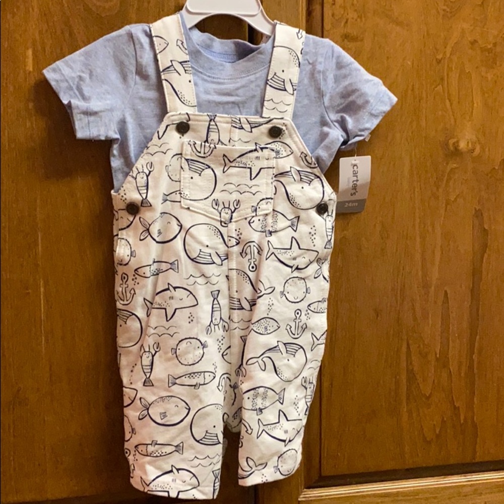 NWT Carter’s 24m 2 piece boys set sharks whales..